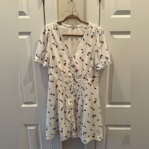 Madewell White Dress with Floral Accents